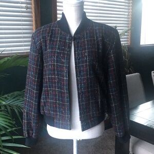 VTG SantaCruz San Francisco California Tweed Wool Bomber